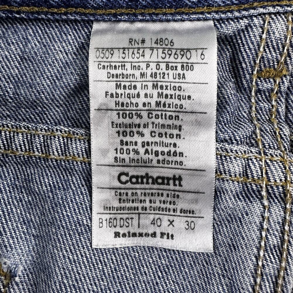 CARHARTT‎ Relaxed Fit Jeans Men's 40x30 Medium Wash Workwear 100% Cotton Denim - Picture 8 of 16